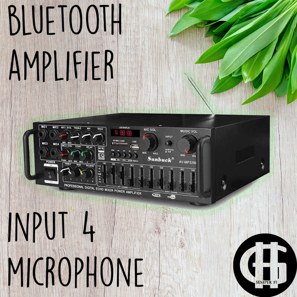 Sunbuck Bluetooth EQ Amplifier Karaoke FM 2000W - AV-326BT