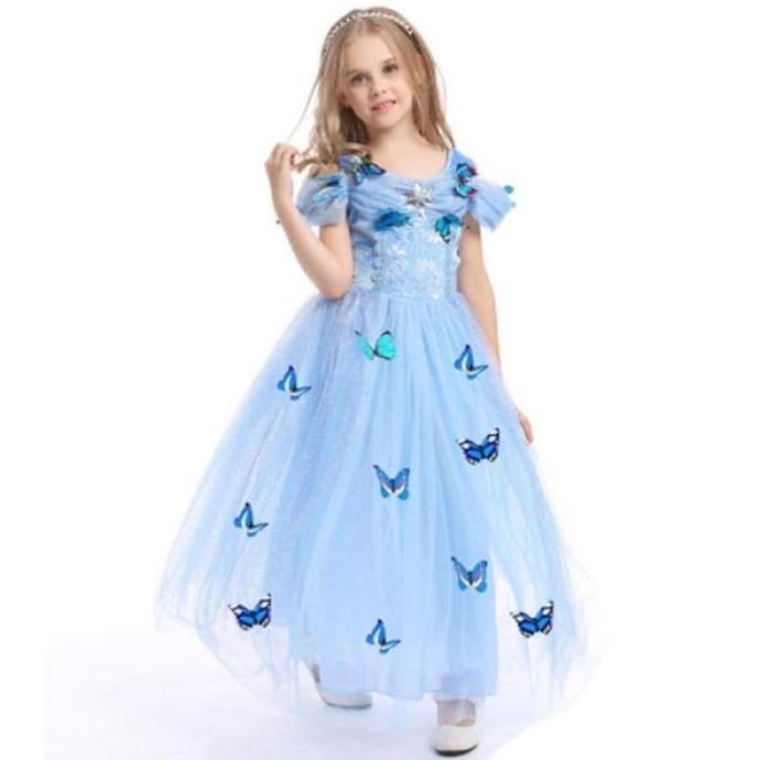 Kostum Princess Cinderella Kupu-Kupu Dress Import Anak Gaun Pesta Anak