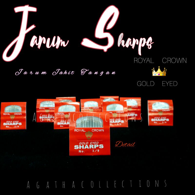 Jarum Jahit Tangan Sharps / Royal Crown Gold Eyed