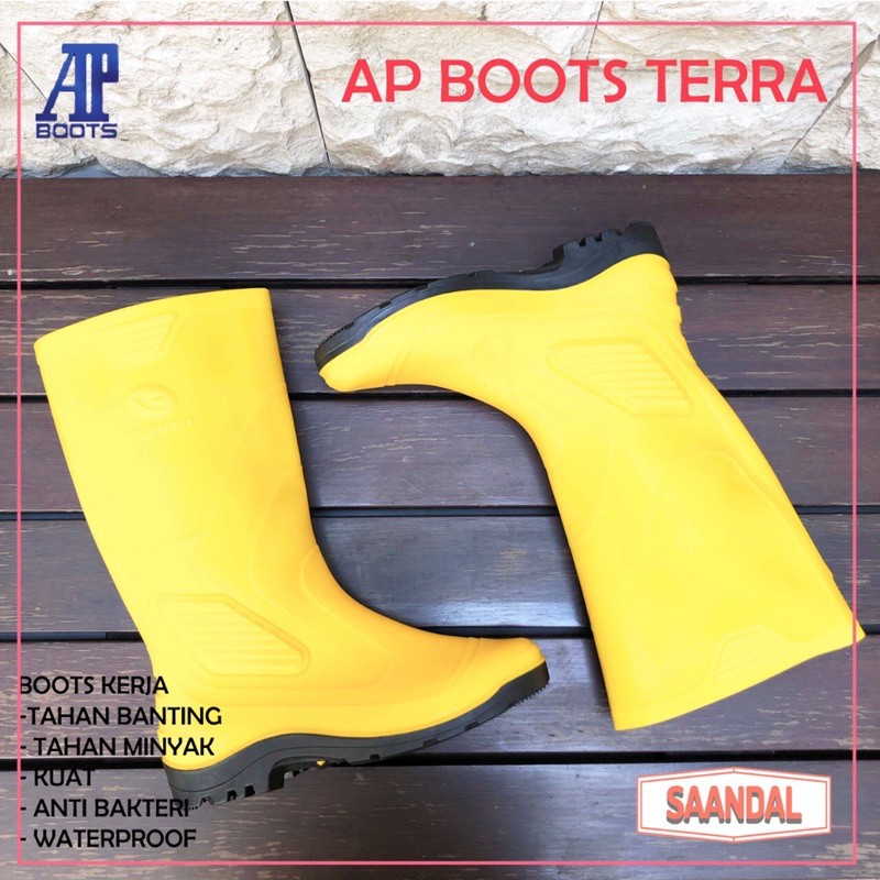 Sepatu Boots Tinggi AP Terra Eco 3 Safety Boots APD Kuning (BISA SATUAN COD)