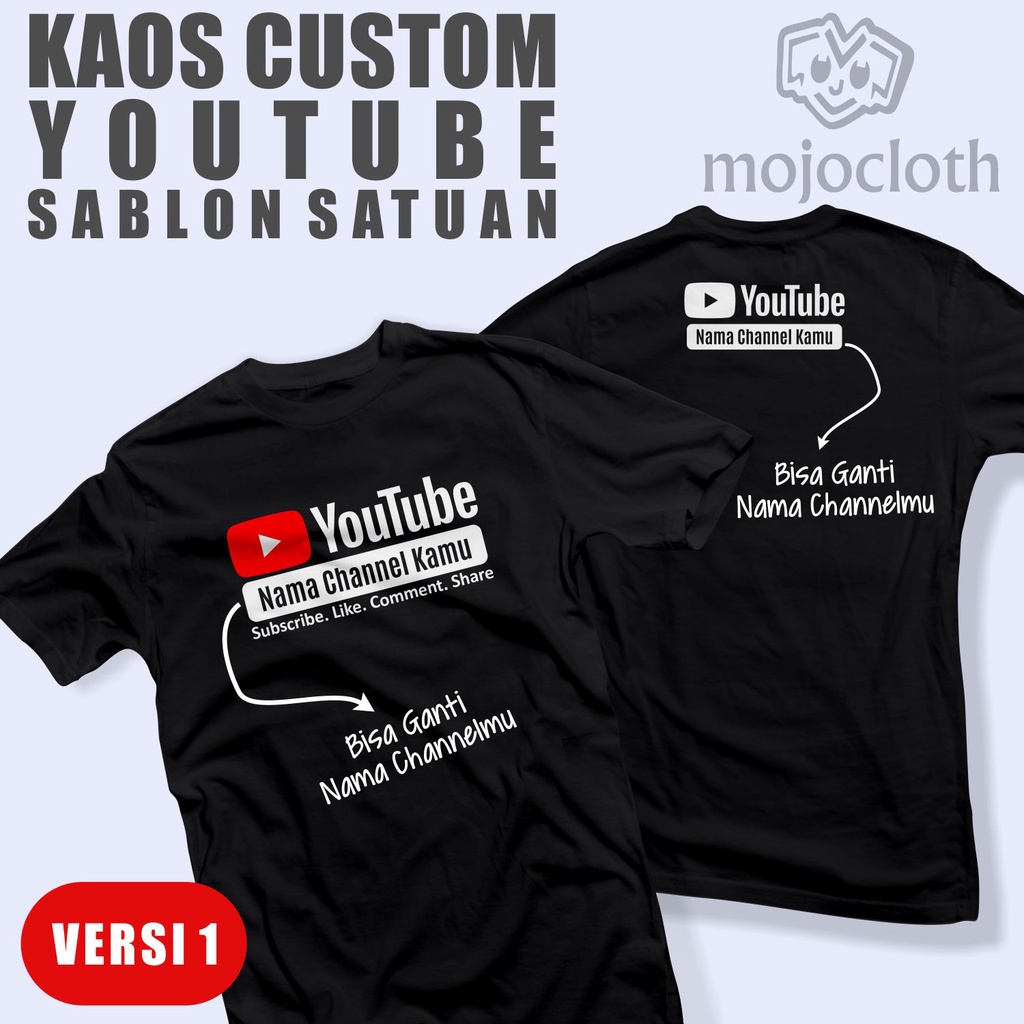 Kaos Youtube - Kaos Custom Youtube Nama Channel _ Mojocloth