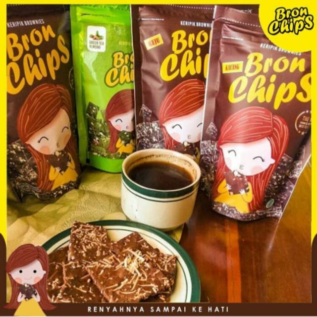 

Bron Chips Keripik Brownies Halal MUI 60 gram Bronchips Free Bubble Wrap Gratis Packing Kardus Coklat Keju Kacang Green Tea Almond Moccachino Mocca Chocolate Makanan Ringan Dus Paking