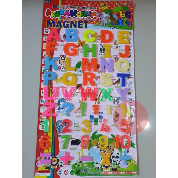 Angka Huruf Besar magnet 120pc JUMBO - ABC 123 magnet
