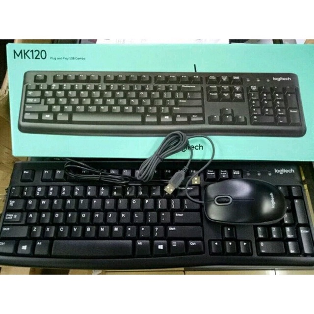 Logitech MK120 Combo Keyboard USB K120 + Mouse USB M90 original