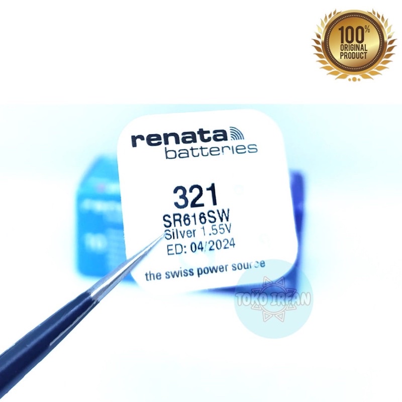 Baterai Renata 321 SR616SW Original Batrai Jam Tangan