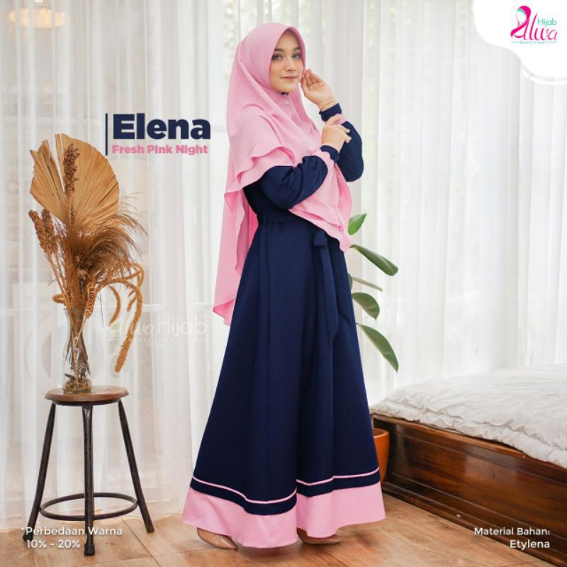 GAMIS SYARI ELENA 1 SET KHIMAR || ALWA HIJAB