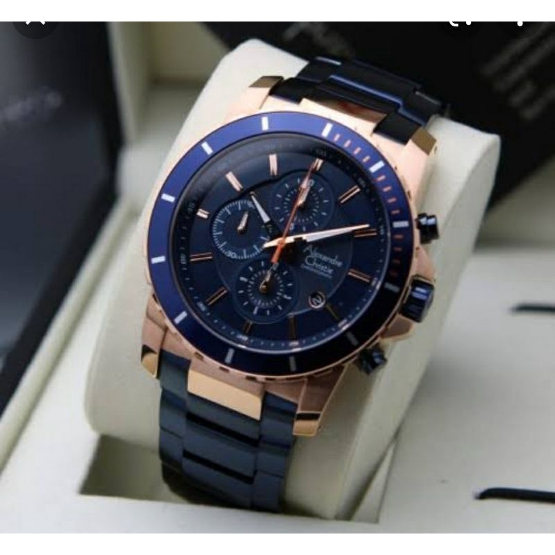 jam Alexandre Christie AC 6141 pri blue rose gold