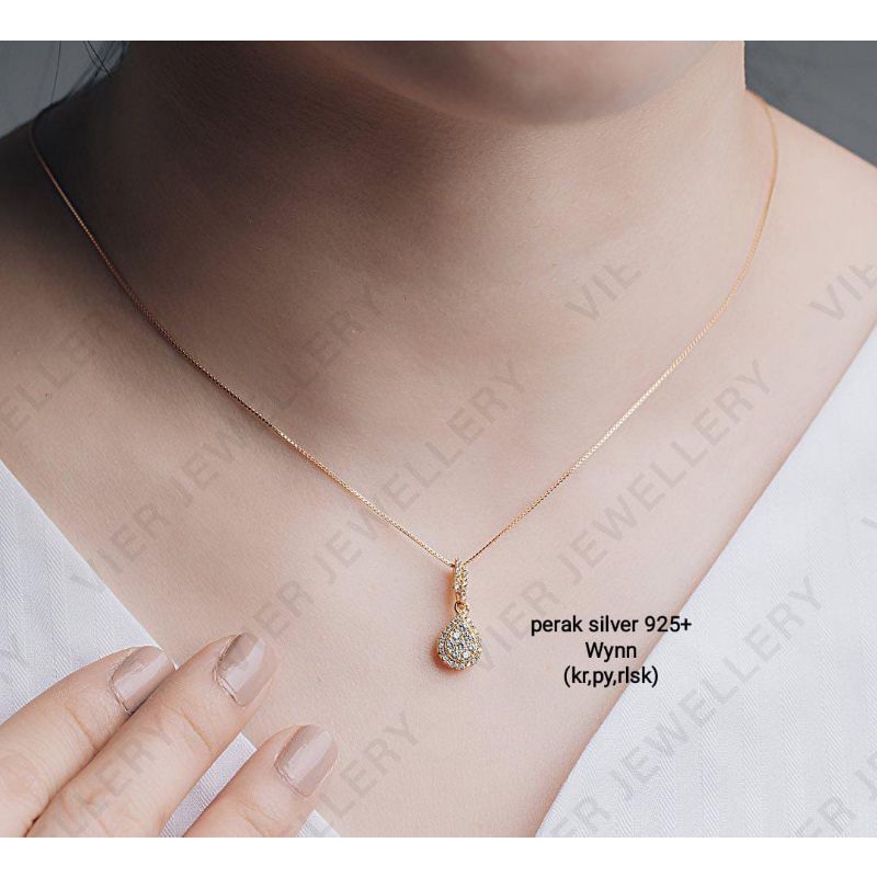 Kalung perak 925+wynn,tidak luntur,bisa dipake sehari,bisa dipake mandi,aman parfum,bodycrem