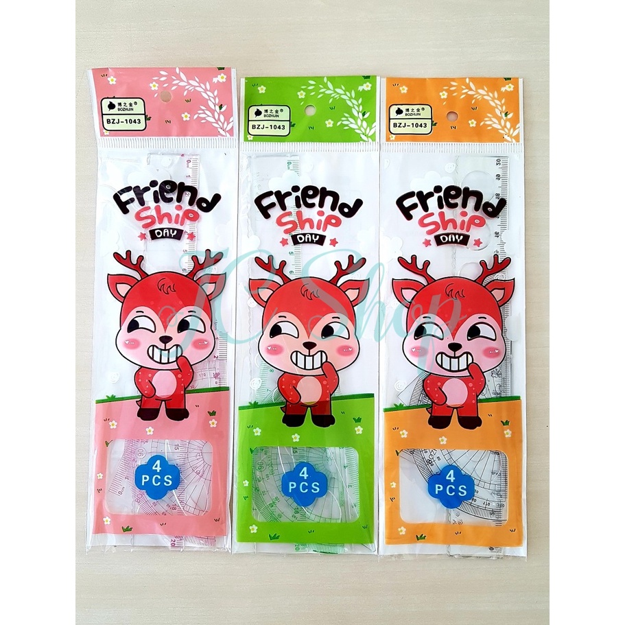 

JC Penggaris Fancy Set Ruler 1 Set isi 4 Pcs