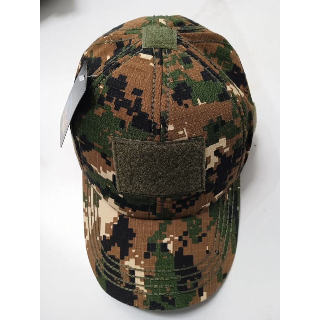 Topi Taktikal / Tactical Polos dan Loreng /  Topi Loreng Militer Velcro Bahan Ripstop