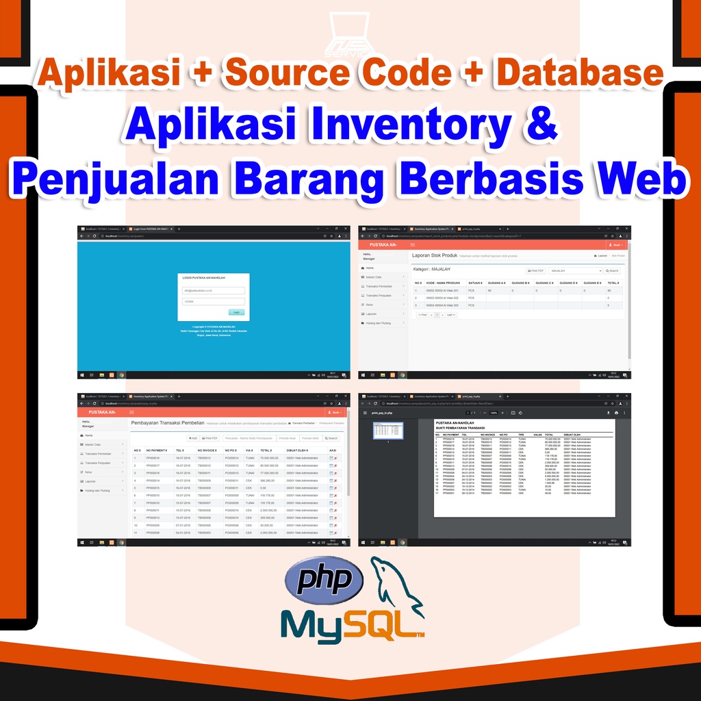 Jual Source Code Aplikasi Inventory Penjualan Barang Berbasis Web Dan Database Php Mysql