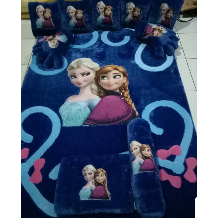 Karpet Rasfur Fullset Frozen (Tebal Busa 3 cm)