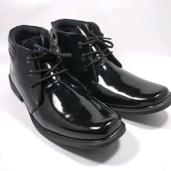 TERMURAH- sepatu PDH PDL polri tni security sepatu pantofel pantopel pria kulit - Hitam, 39