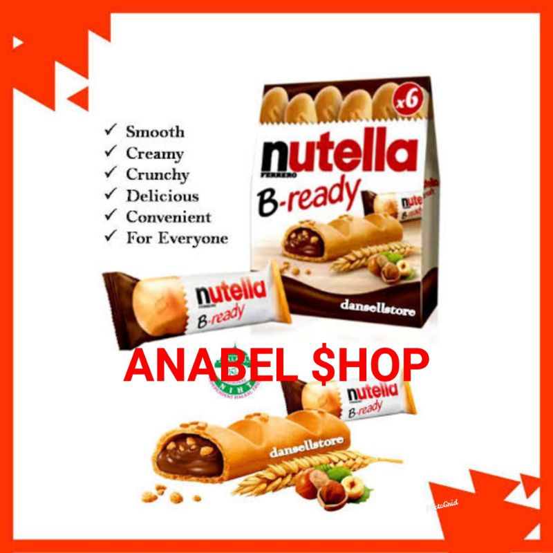 Jual Nutella B-Ready Ferrero Nutela Bready B Ready Biskuit Wafer Coklat ...