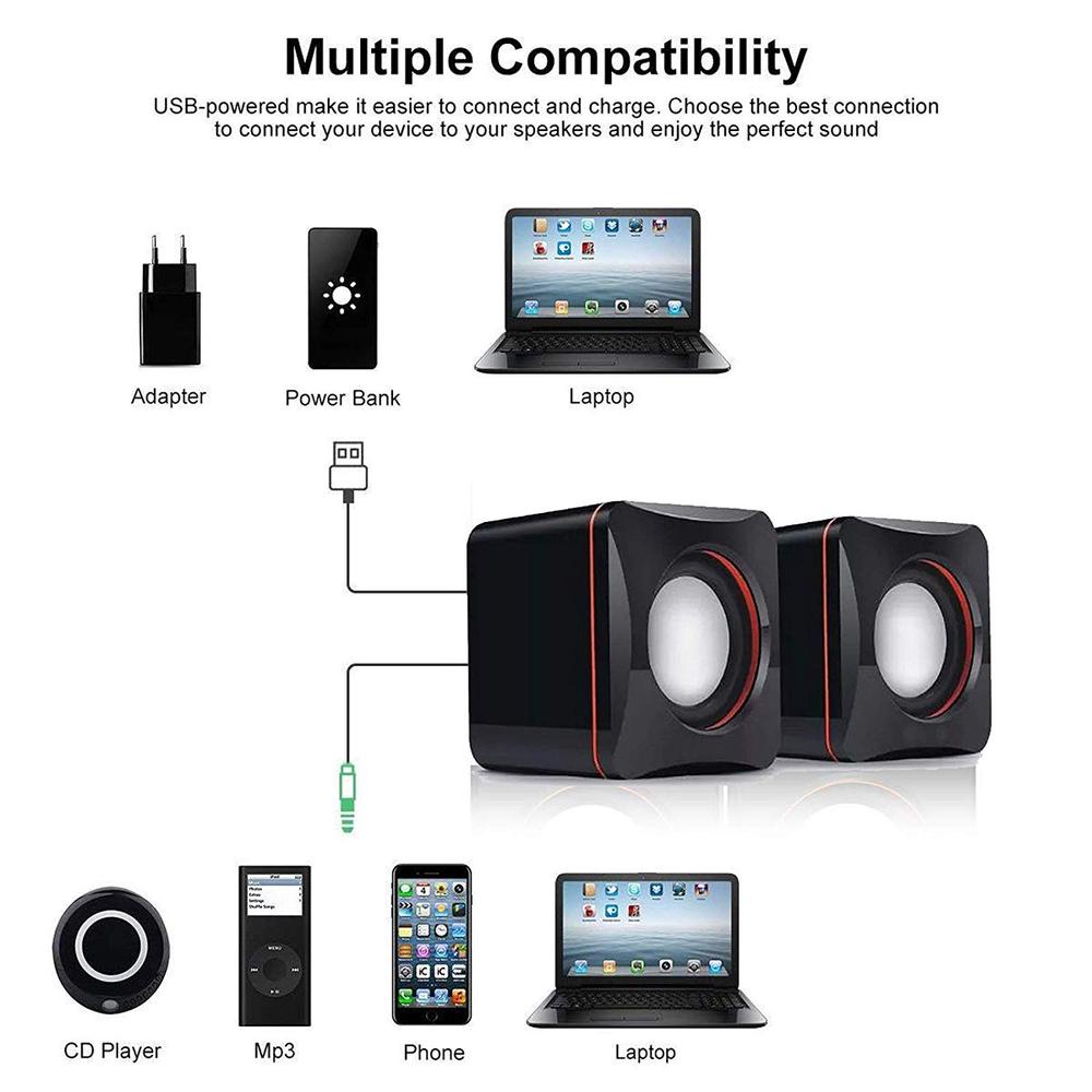 Speaker Komputer Mini 2.0 Multimedia USB Stereo Musik HP PC Notebook