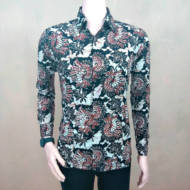 KEMEJA BATIK LENGAN PANJANG MOTIF KLUWER2 0879642 BAHAN KATUN HALUS NYAMAN DAN ADEM DIPAKAI 64286258