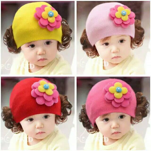 Topi bayi / topi baby motif bunga