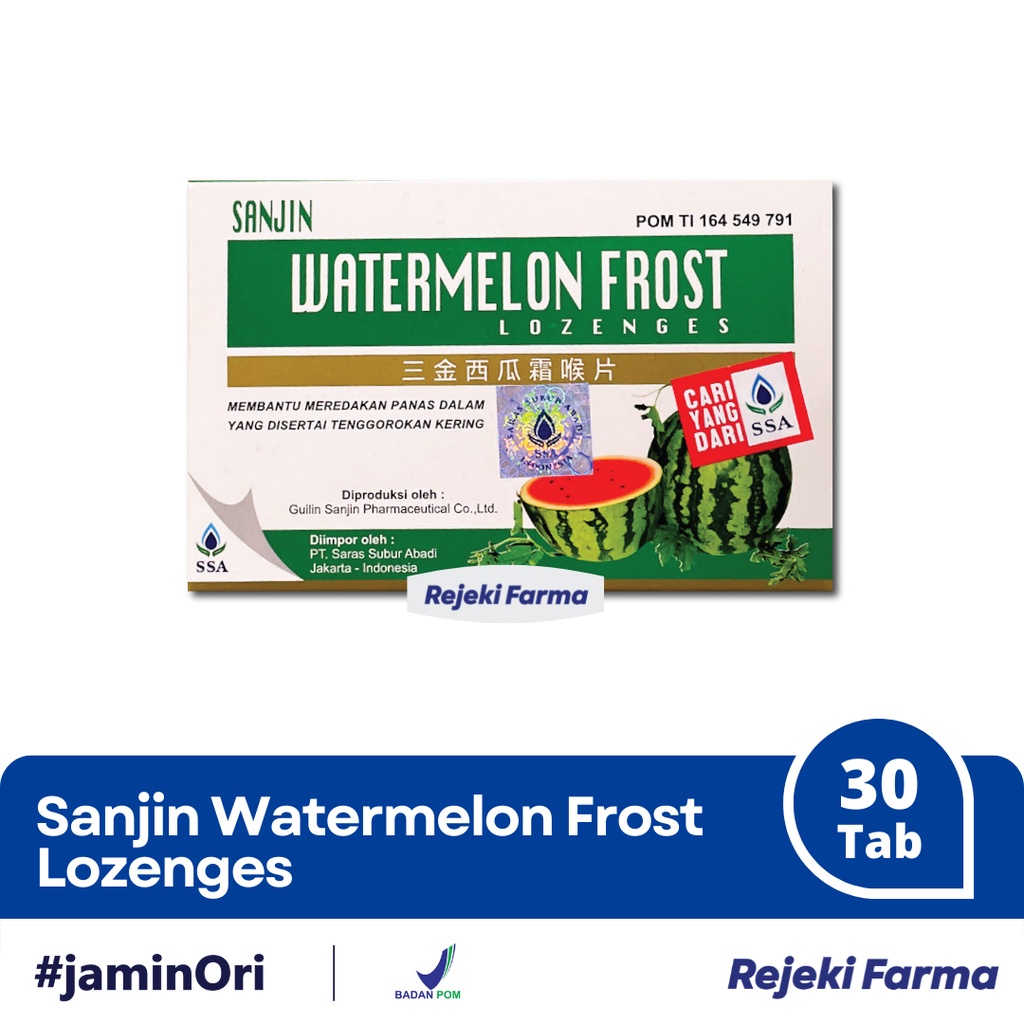 

[ BPOM ] Sanjin Watermelon Frost Lozenges 12 Tablet - Permen Hisap