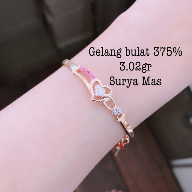 Gelang bulat emas 375%