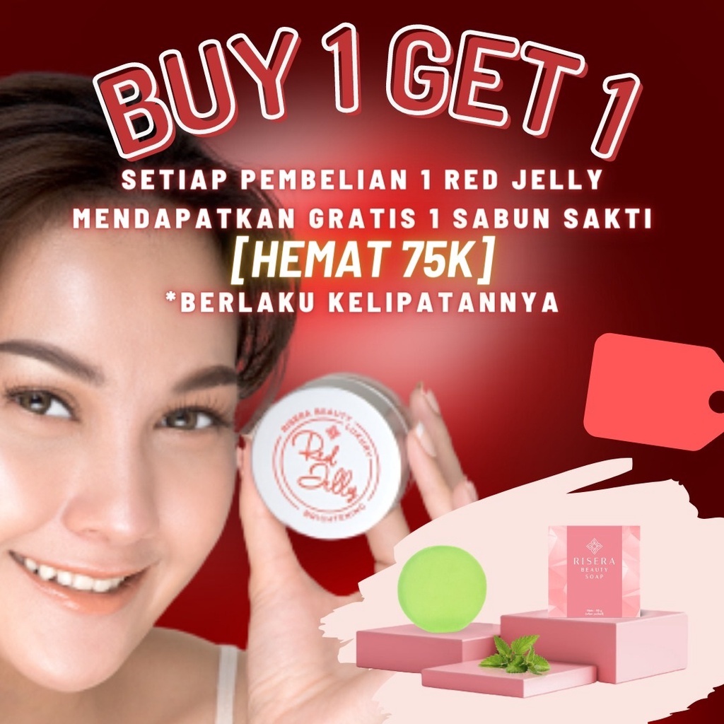 RISERA Red jelly luxury brightening cream glowing cream pemutih wajah bpom