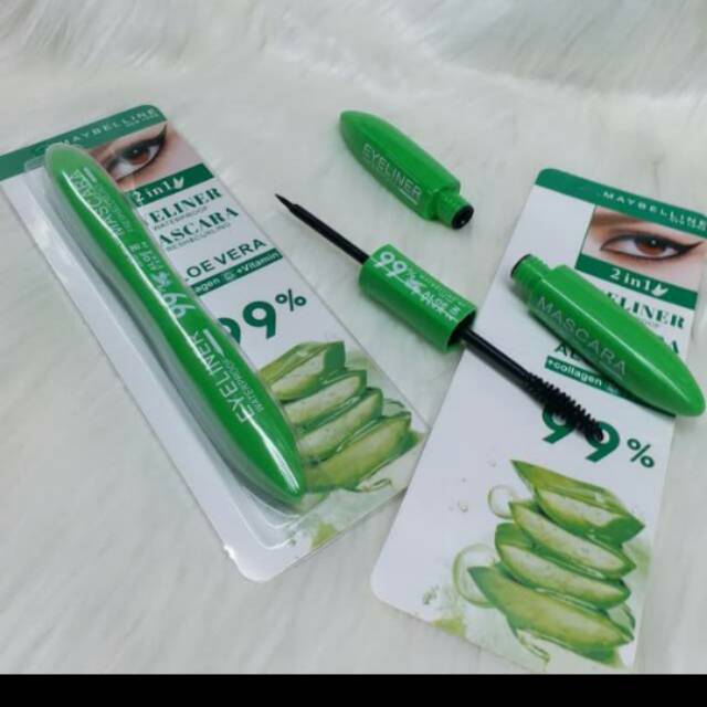 Maskara + eyeliner maybelline aloe vera