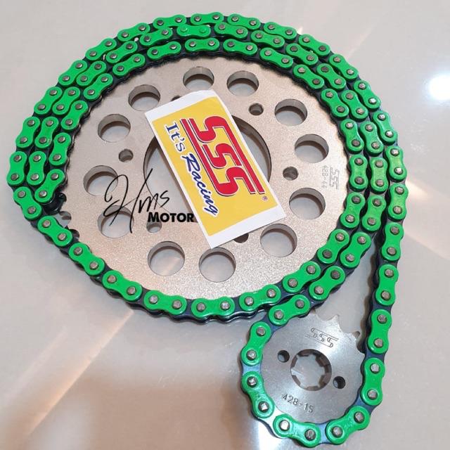Gir Set SSS Sonic 150 R,Sonic,Rx King ,Rxk Rantai Gold 428 415 - Gear Set Sss Sonic 150 R Sonic-428 hijau