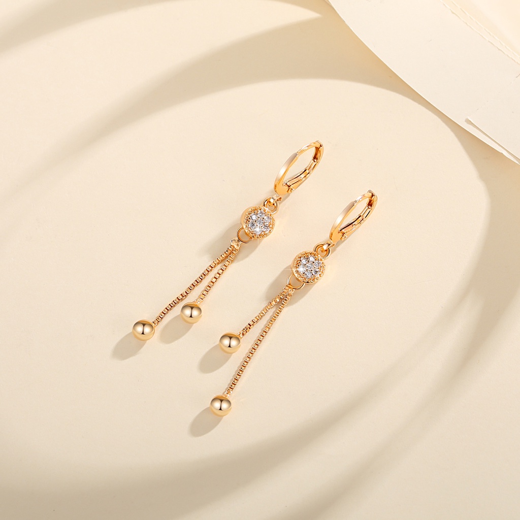 Y677 【COD】 Korea Temperamen Anting Gantung Panjang Hias Rumbai Gaya Elegan untuk Wanita Anting