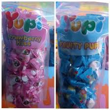 PERMEN YUPI LOVE STRAWBERRY/fruit puff Permen Grosir 500gr Yupi Kiloan