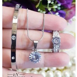 Titanium Set perhiasan wanita cantik t00