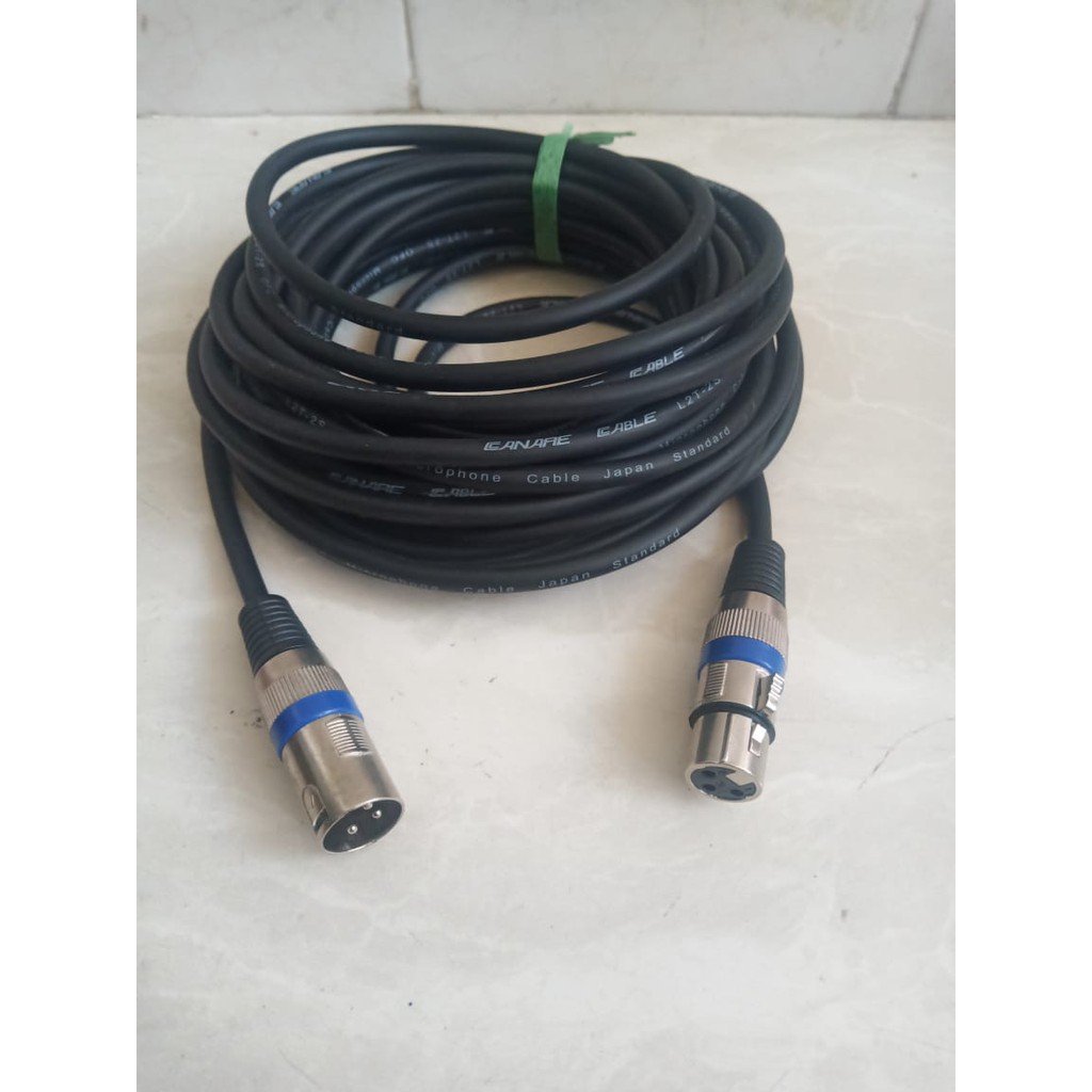 kabel mic canare hitam jack canon male to canon female panjang 10m