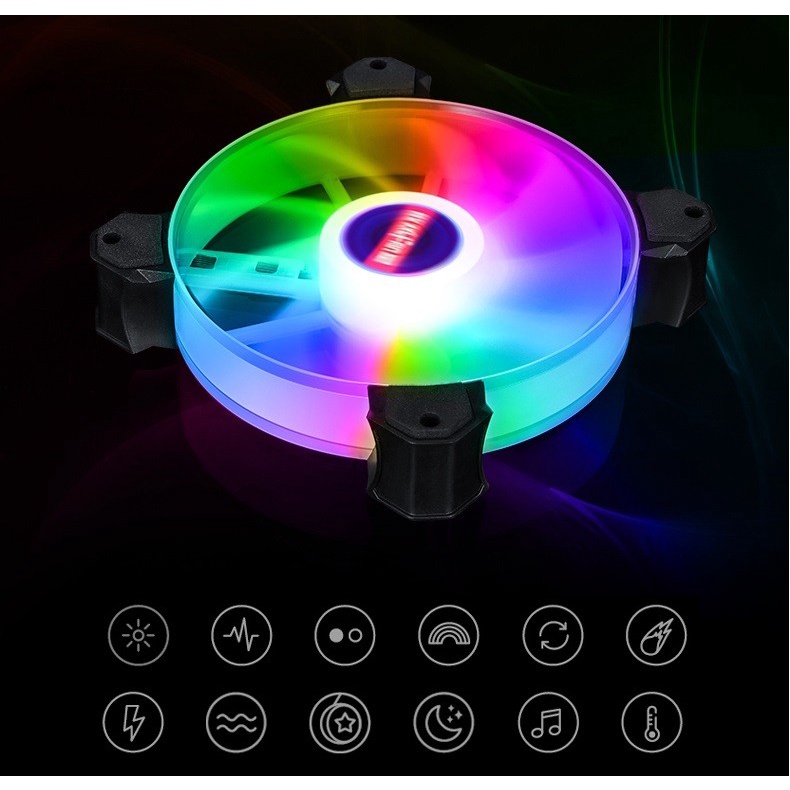 Fan Casing RGB Fix LED 12cm 3Pin PWM + 4pin Molex