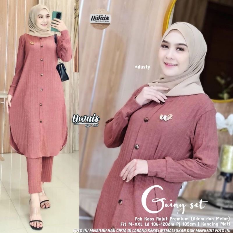 Fashion wanita terbaru / GUINY SET BY UWAIS/set uwais terbaru