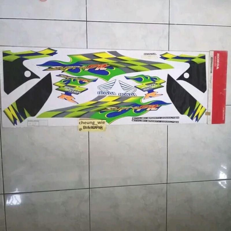 lis body Striping stiker Honda Supra fit New R 2006 Sporty Edition Biru Full ori AHM 871X0KTLN10ZD