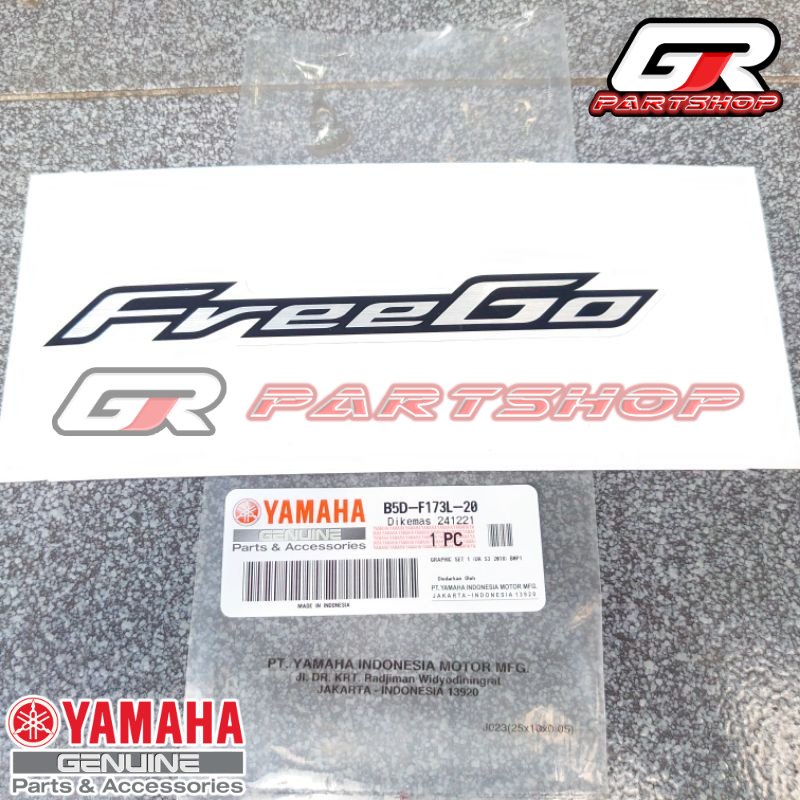 LIST EMBLEM BODY B5D-20 FREEGO PUTIH ORIGINAL YAMAHA GRAPHIC STIKER STICKER STRIPING FREGO FREE GO KIRI KANAN ORI YGP