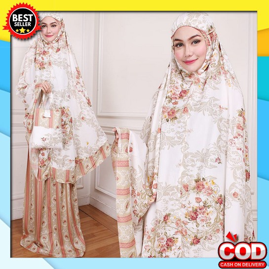 Mukena Dewasa Rayon Bordir/Renda,Nadira Jumbo Mukena Dahlia Nadira Bali / Mukena Bali/ Mukena Dewasa