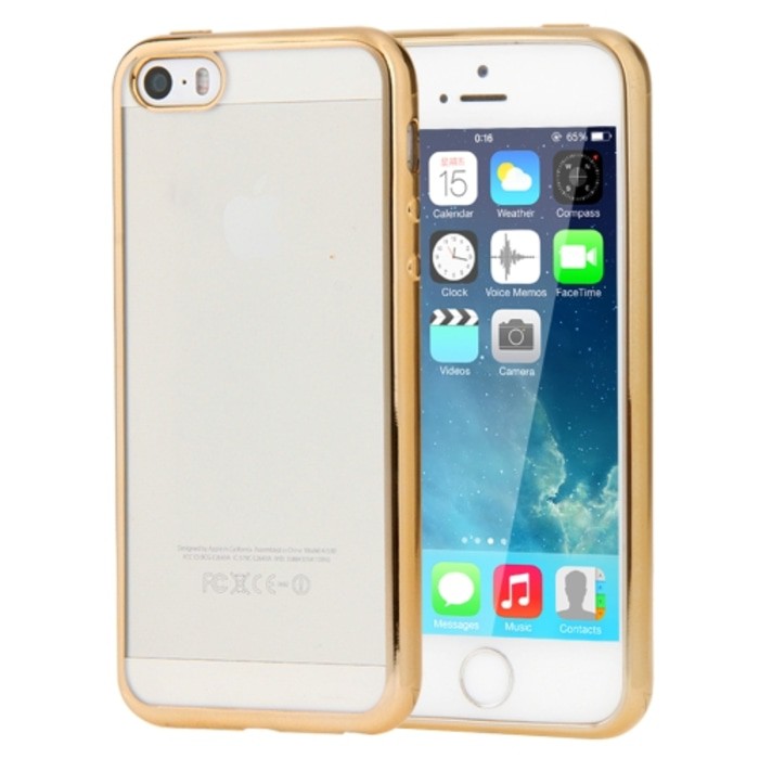 SS3711 - BUMPER FRAME TPU JELLY CASE IPHONE 5 / 5S / SE GOLD
