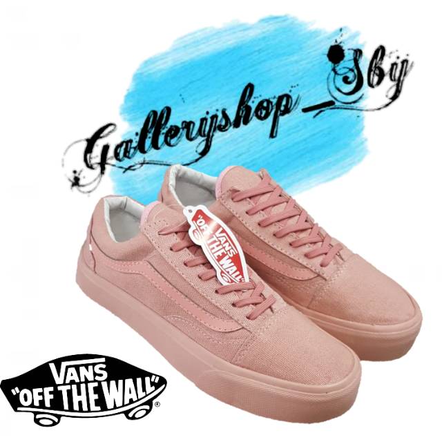 Sepatu Vans Oldskol Peach Salem Soft Pink Sneakers Casual Kerja Kuliah Termurah Wanita