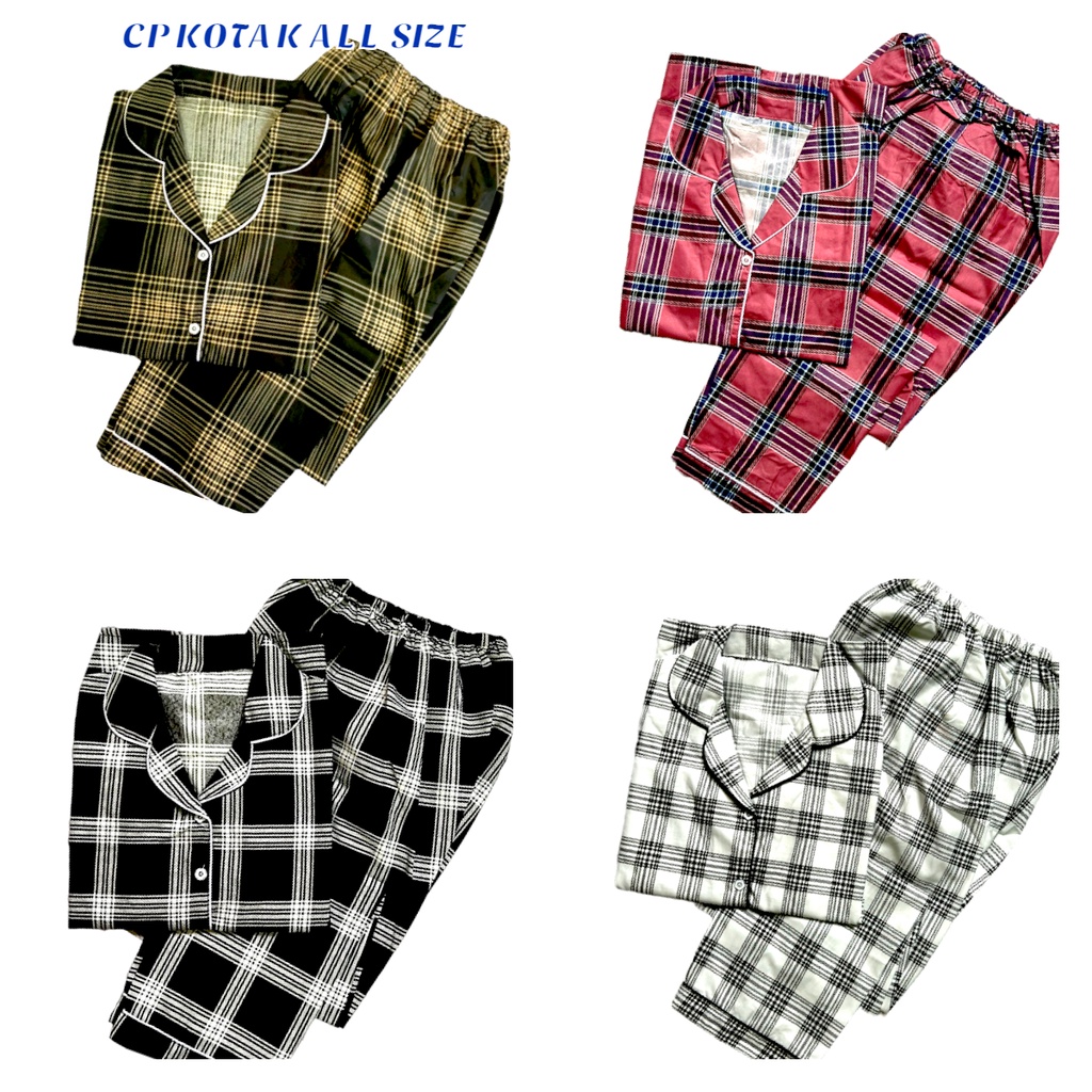 BAJU TIDUR WANITA / SETELAN PIYAMA WANITA / PIYAMA WANITA CANTIK KATUN MOTIF CP