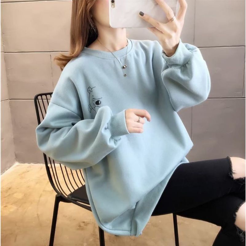 4539 Sweater Basic Oblong Wanita | PIGLET SWEATER Crewneck Sweater Wanita | Korean Style