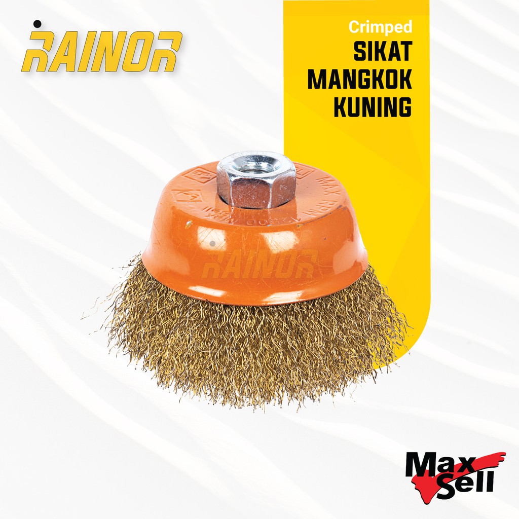 Sikat Kawat Mangkok 3" Kuning Maxsell