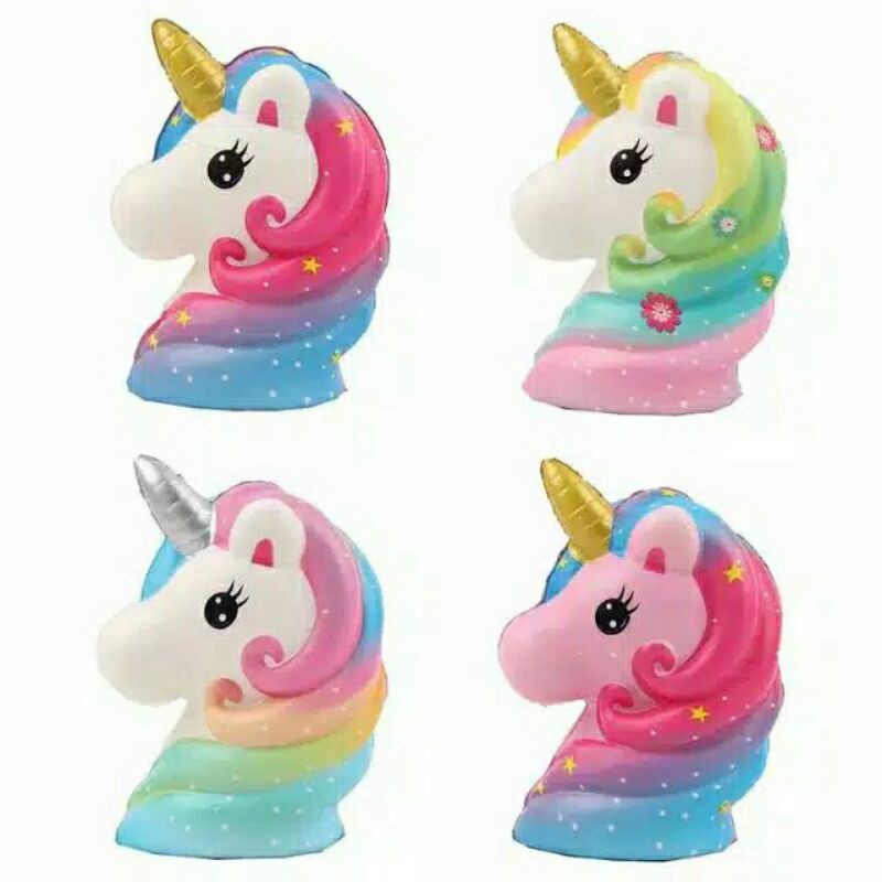 Mainan Squishy Import Kepala Unicorn Galaxy Cute