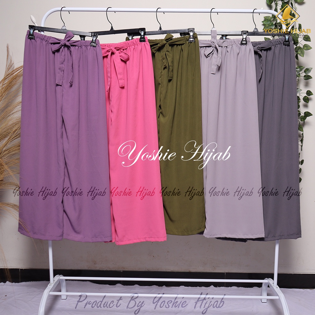 Celana Panjang Wanita Kulot Wolfis Kulot Ribbon Pants Celana Wanita Highwaist Celana Harian Wanita | Kulot Ribon | Kulot Grosir