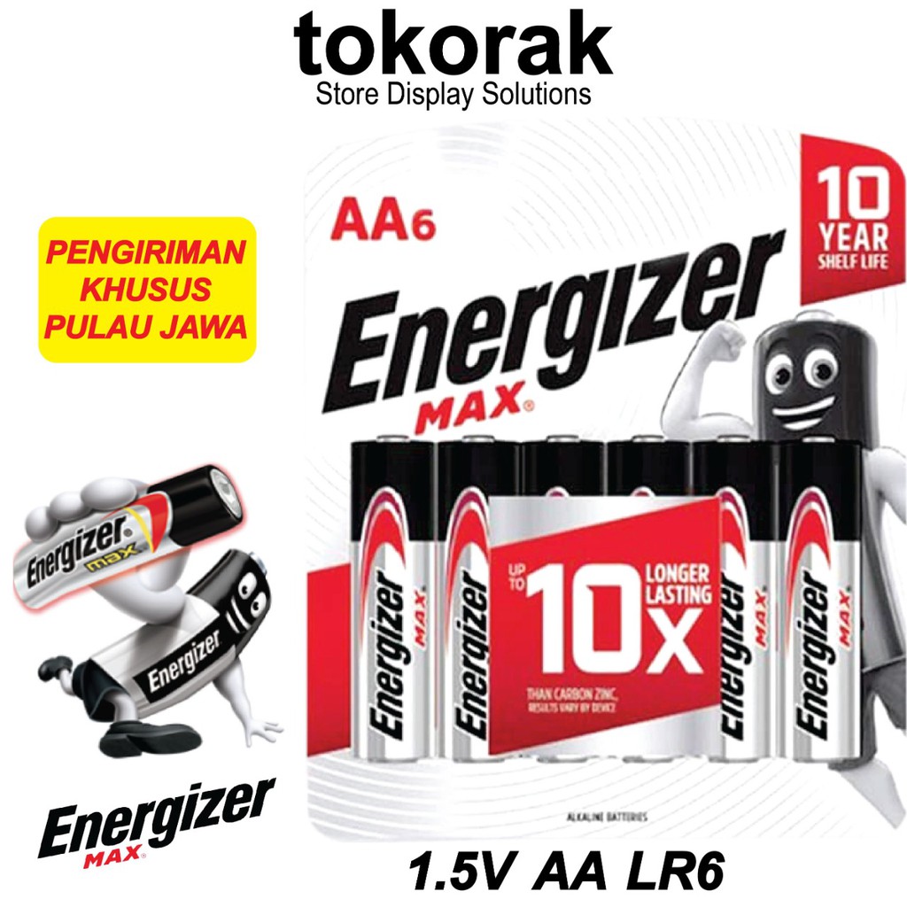 BATERAI ENERGIZER MAX AA A2 ISI 6 PCS BATERE TAHAN LAMA BATU BATRE