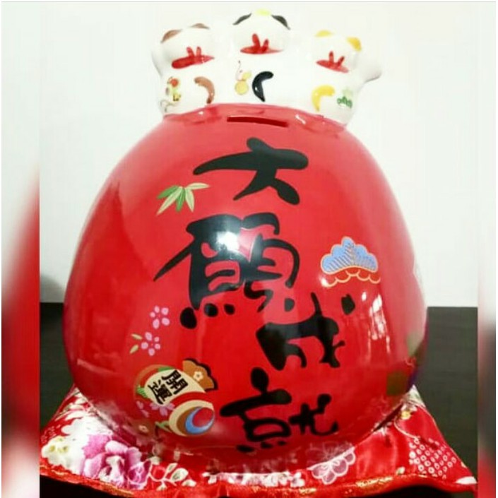 Celengan keramik daruma boneka daruma pajangan lemari Celengan keramik daruma boneka daruma pajangan lemari