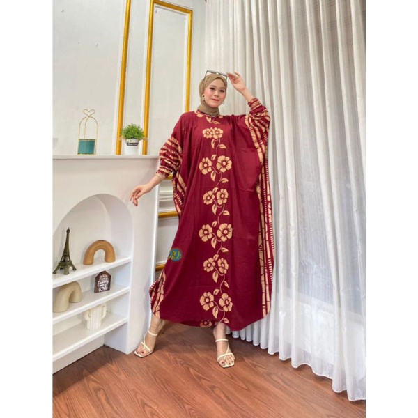 KAFTAN SUPER JUMBO KEKINIAN VIRAL || GAMIS SUPER JUMBO MOTIF BUNGA SEPATU