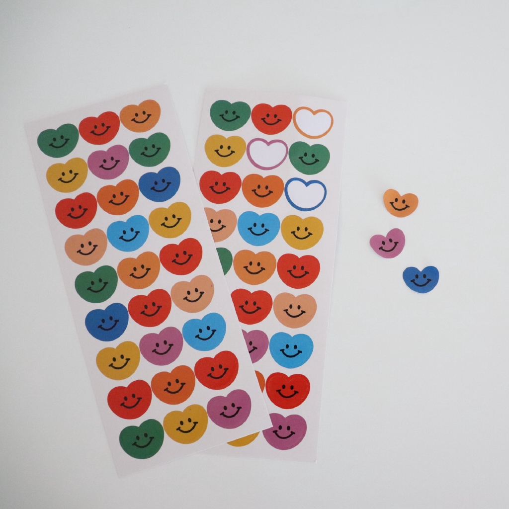 Korea ins lucu warna DIY senyum cinta akun stiker tangan emoji