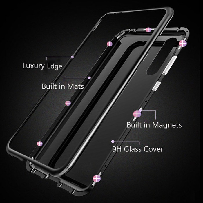 Realme C3 Magnetic Case Tempered Glass Back Cover