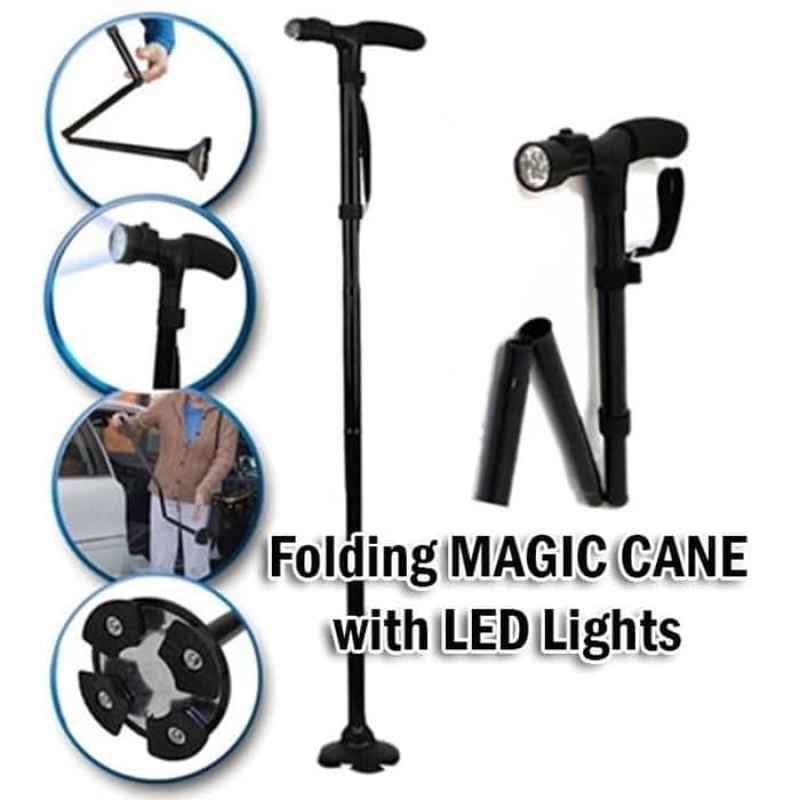 Tongkat Lipat Alat Bantu Jalan Manula Folding Magic Cane With LED