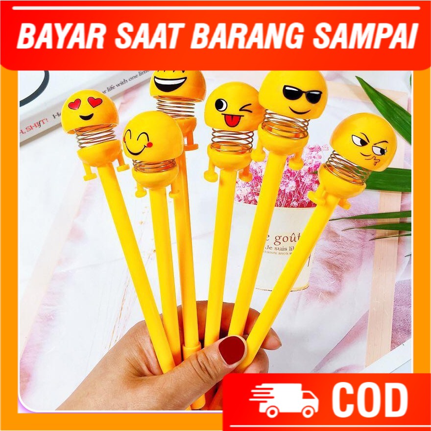 

Pena Shaking Head Emoticon Pen Bouncing Emoji Gel Doll Pena Per Goyang