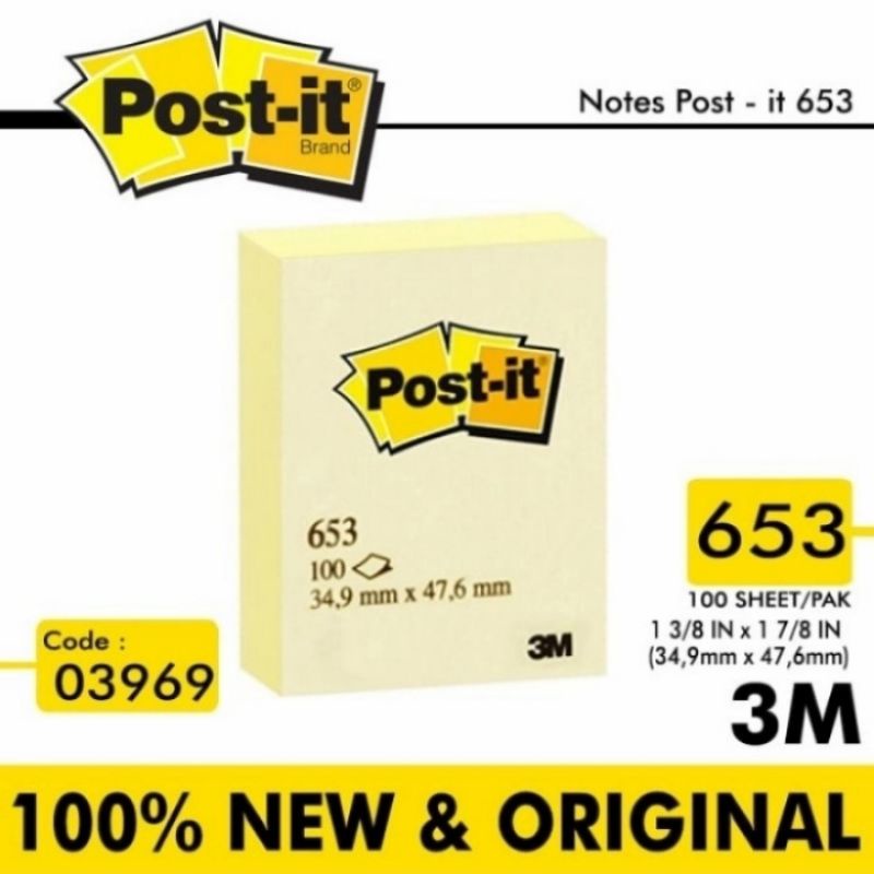 

Post-it 3M Sticky Notes 653 34.9 x 47.6 mm